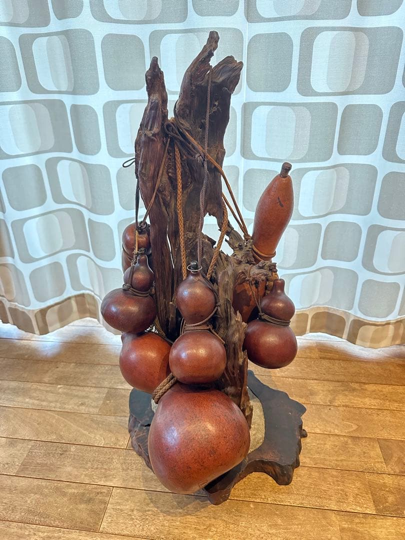 アジアンスタイル 木製装飾品 オーナメント オブジェ ひょうたん