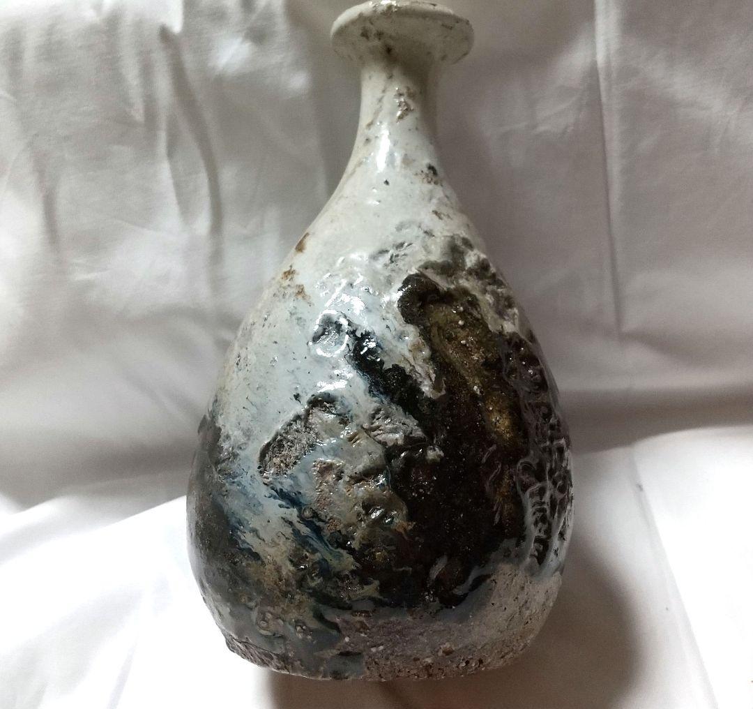 中川自然坊 朝鮮唐津 鶴首花入 未使用品 共布 共箱 - WWW.AQUAVENUS.JP