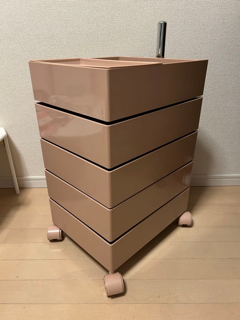 新品 5段 タワーチェスト 360度引き出し ワゴン 韓国 ピンク [その1]