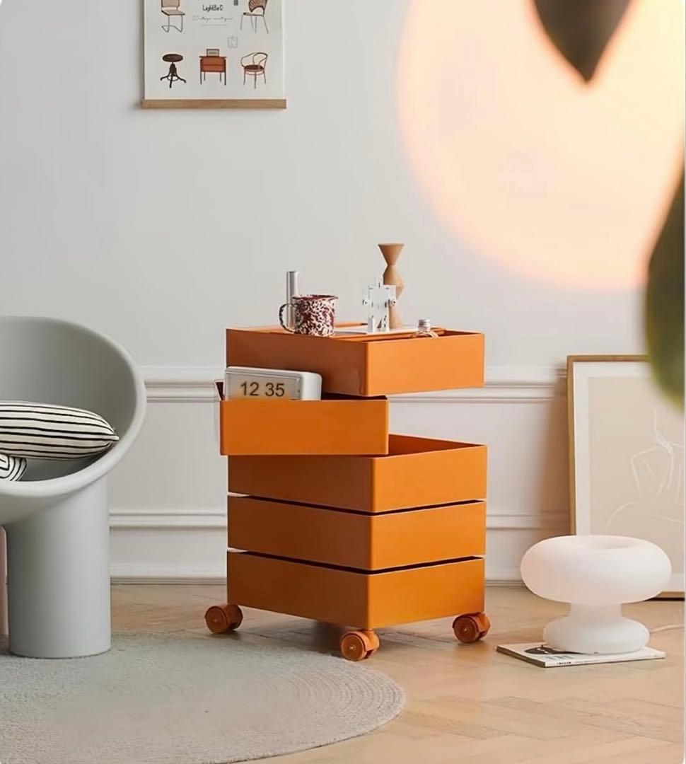 新品 5段 タワーチェスト 360度引き出し ワゴン 韓国 ピンク [その1]