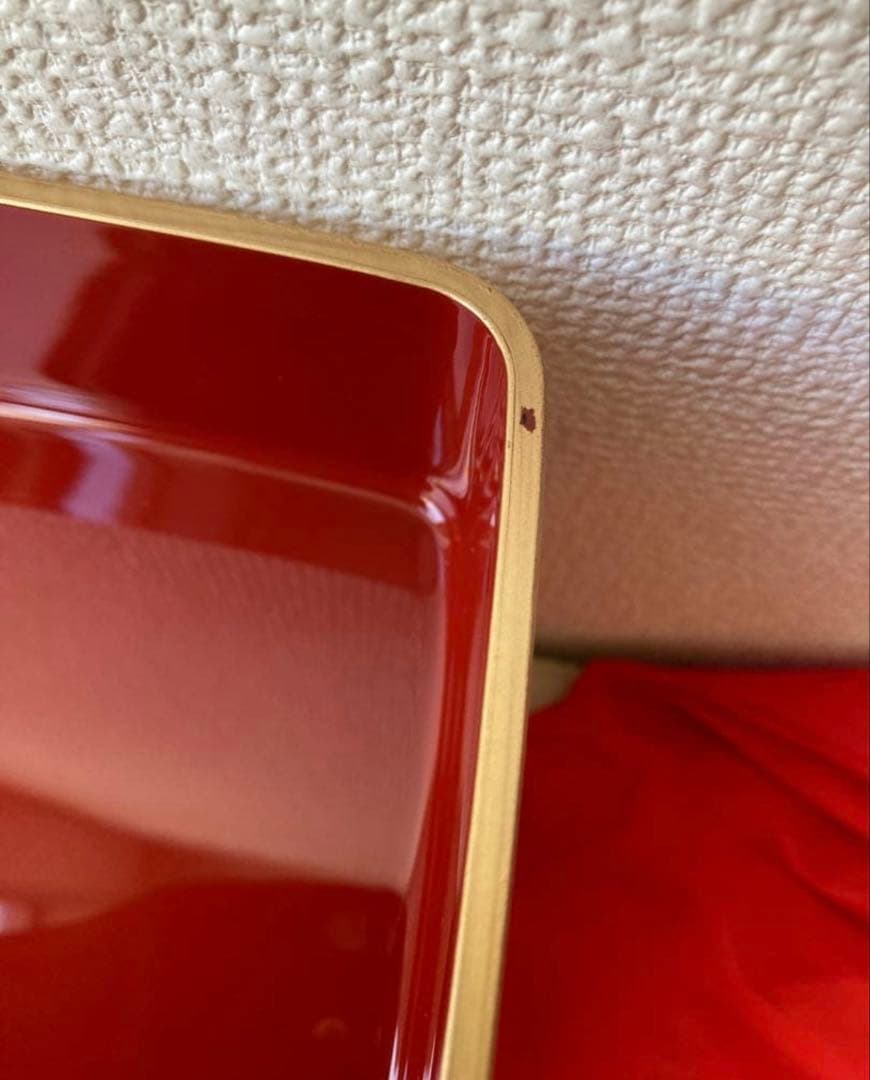 新品未使用　お重箱　お正月　金箔　松竹梅　迎春　朱塗り　螺鈿　貝　アンティーク