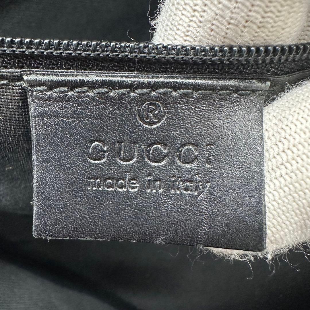 【未使用級】グッチ ハンドバッグ GG キャンバス ブラック ゴールド金具