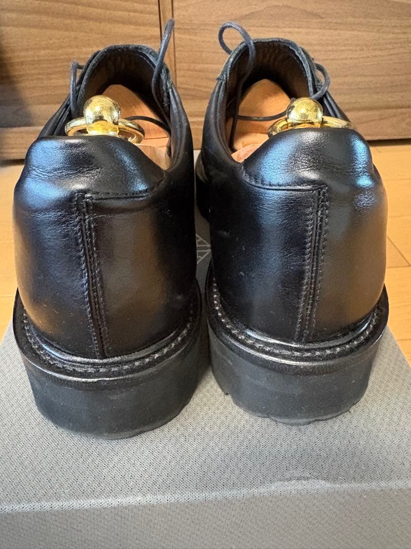 WH 【Zソール】 柔らかい革 プレーントゥ シューズ 革靴 / オールブラック