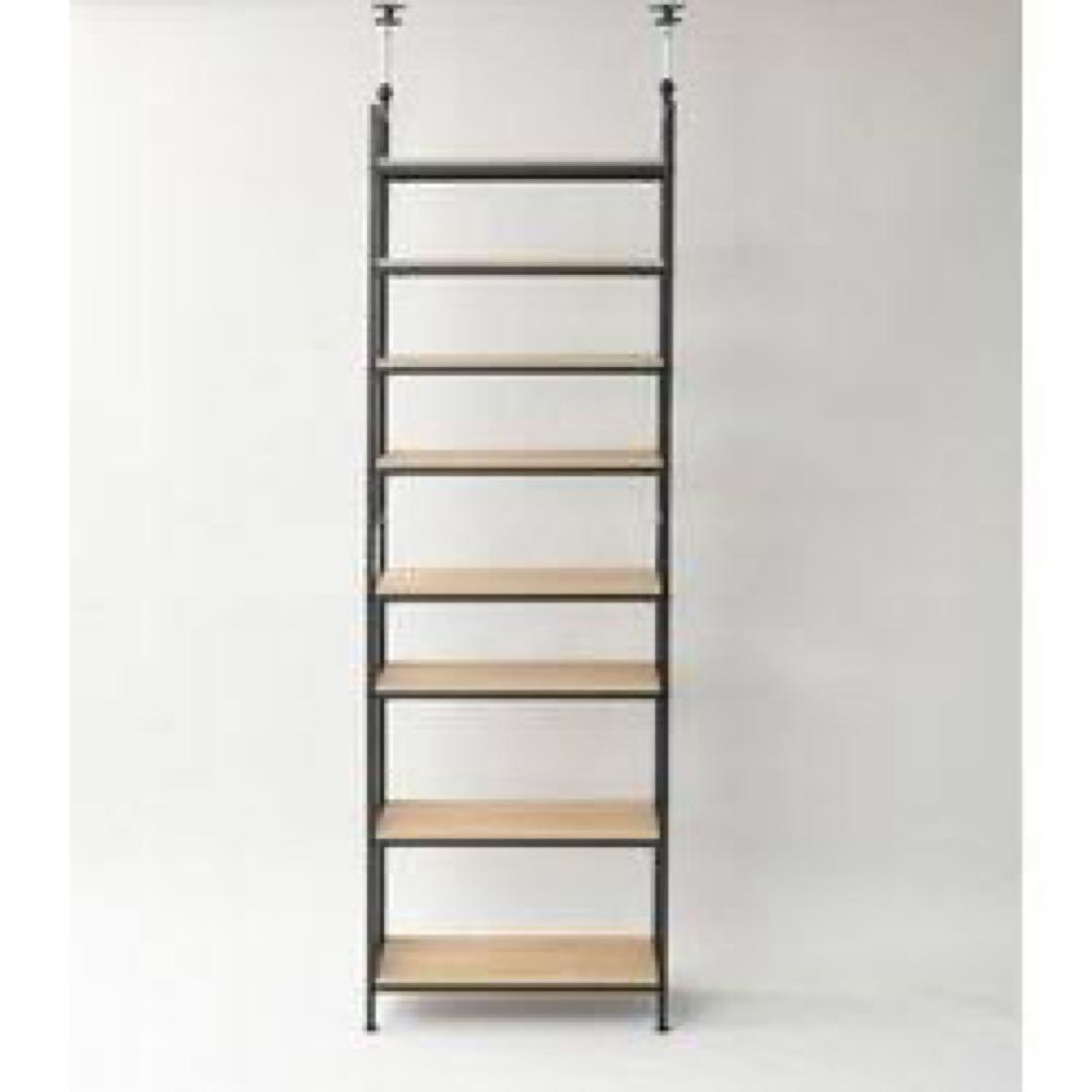 新品未使用箱不良 山善 RTF-6025(OAK/SBK)つっぱりフリーラック