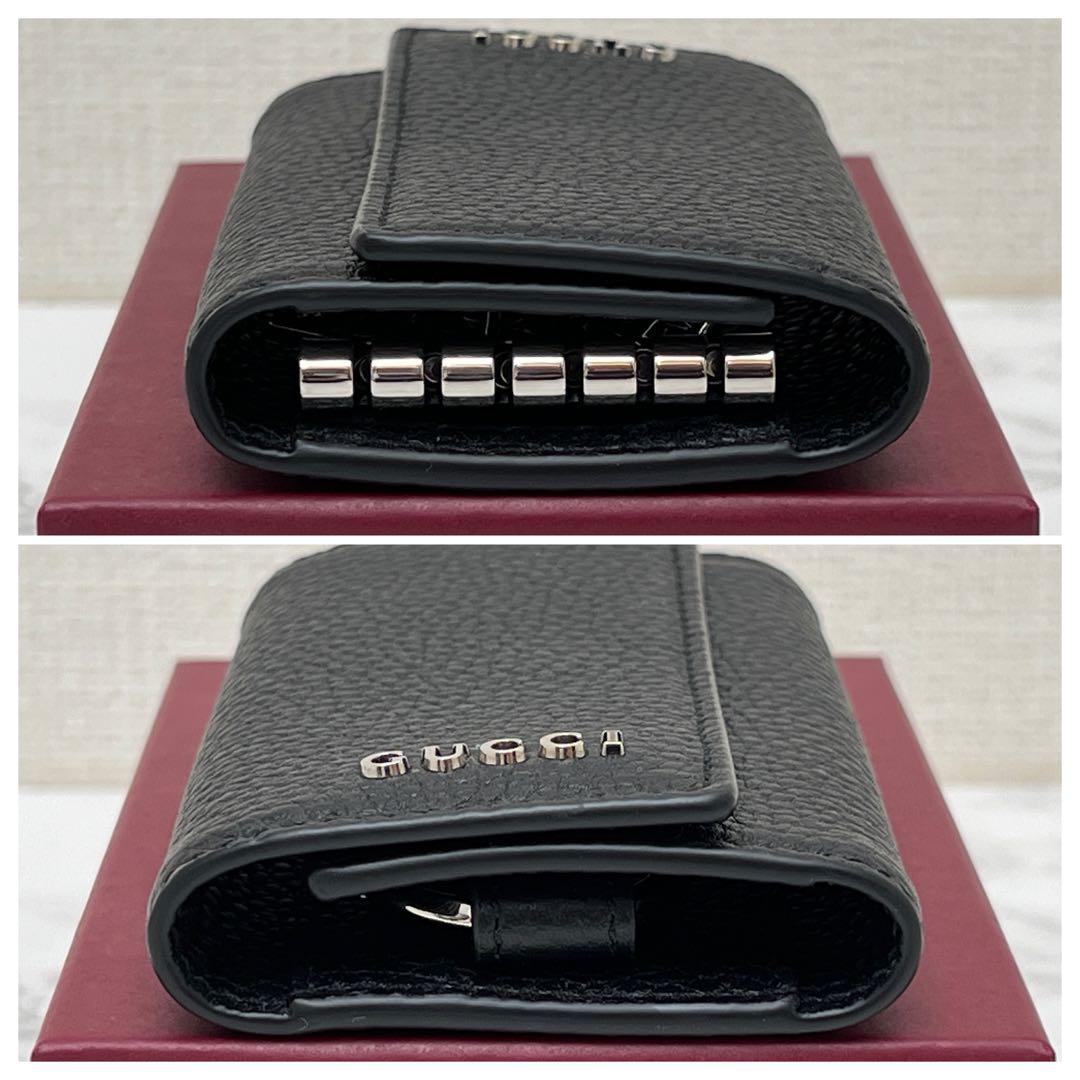 グッチ GUCCI ロゴ キーホルダー キーケース 現行品 ブラック