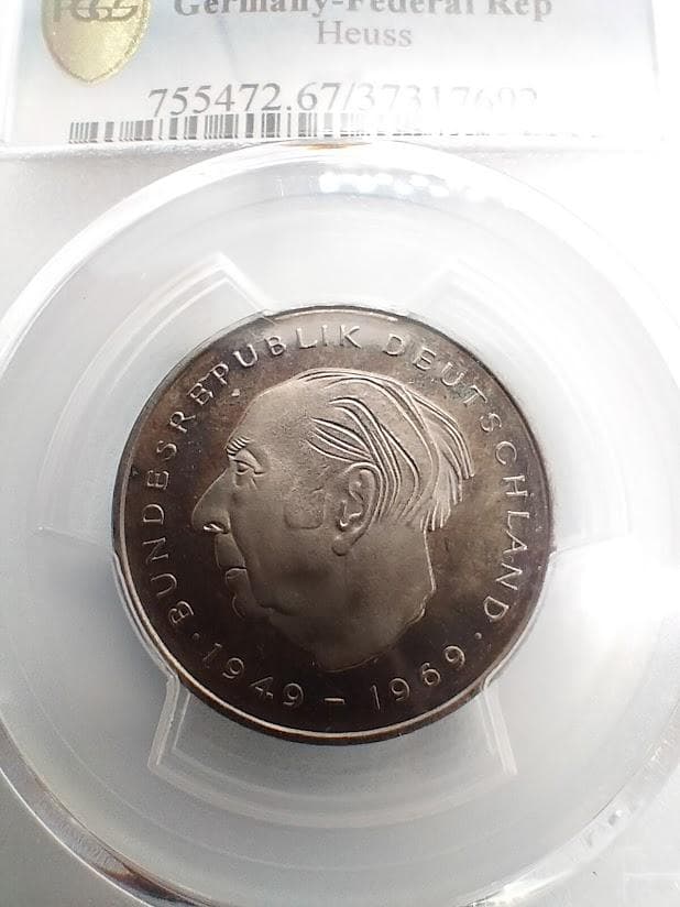 PCGS PR67 1974-F 西ドイツ 2マルク プルーフ 銀貨 Heuss - メルカリ