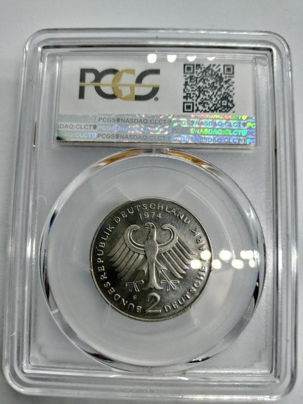 PCGS PR67 1974-F 西ドイツ 2マルク プルーフ 銀貨 Heuss - メルカリ