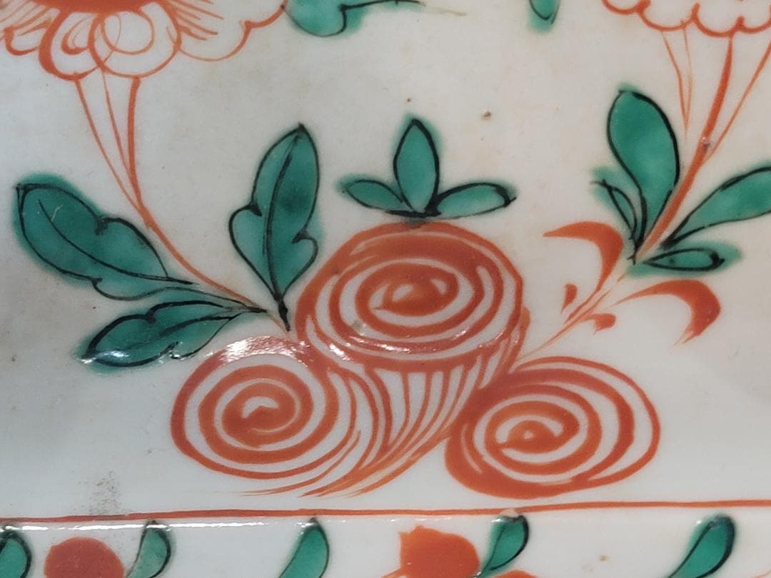 古美術 中国 呉須 赤絵 四角 皿 5個