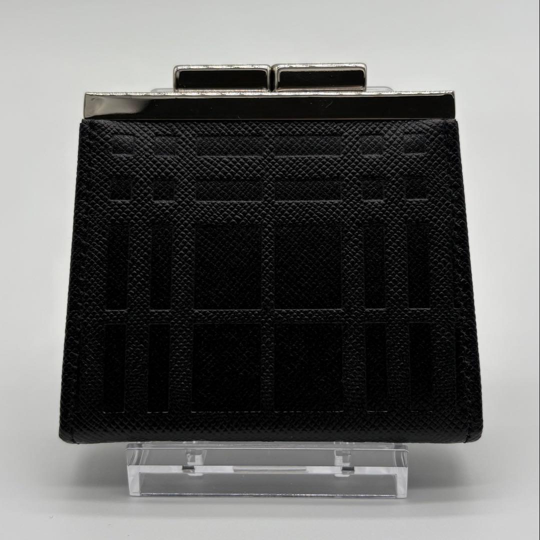 未使用級　バーバリー　ケース　がま口　型押し　ノバチェック