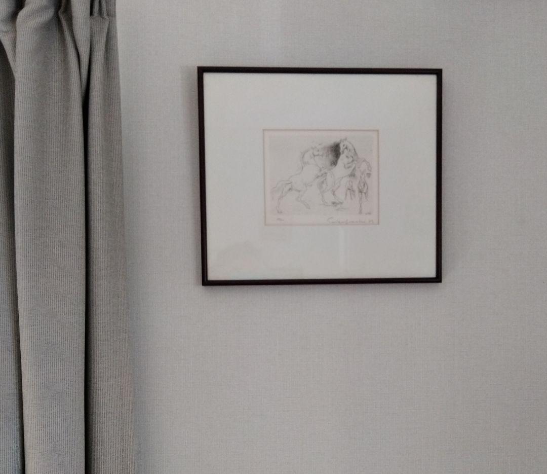 加藤助八。馬のエッチング　作品 　37/50