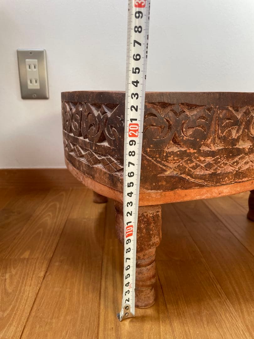 インド木工芸品 チャパティテーブル