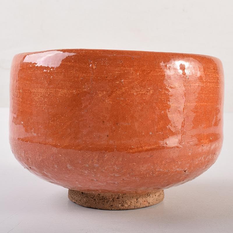 茶道具 楽吉左衛門 赤楽茶碗 時代箱付 V R7596