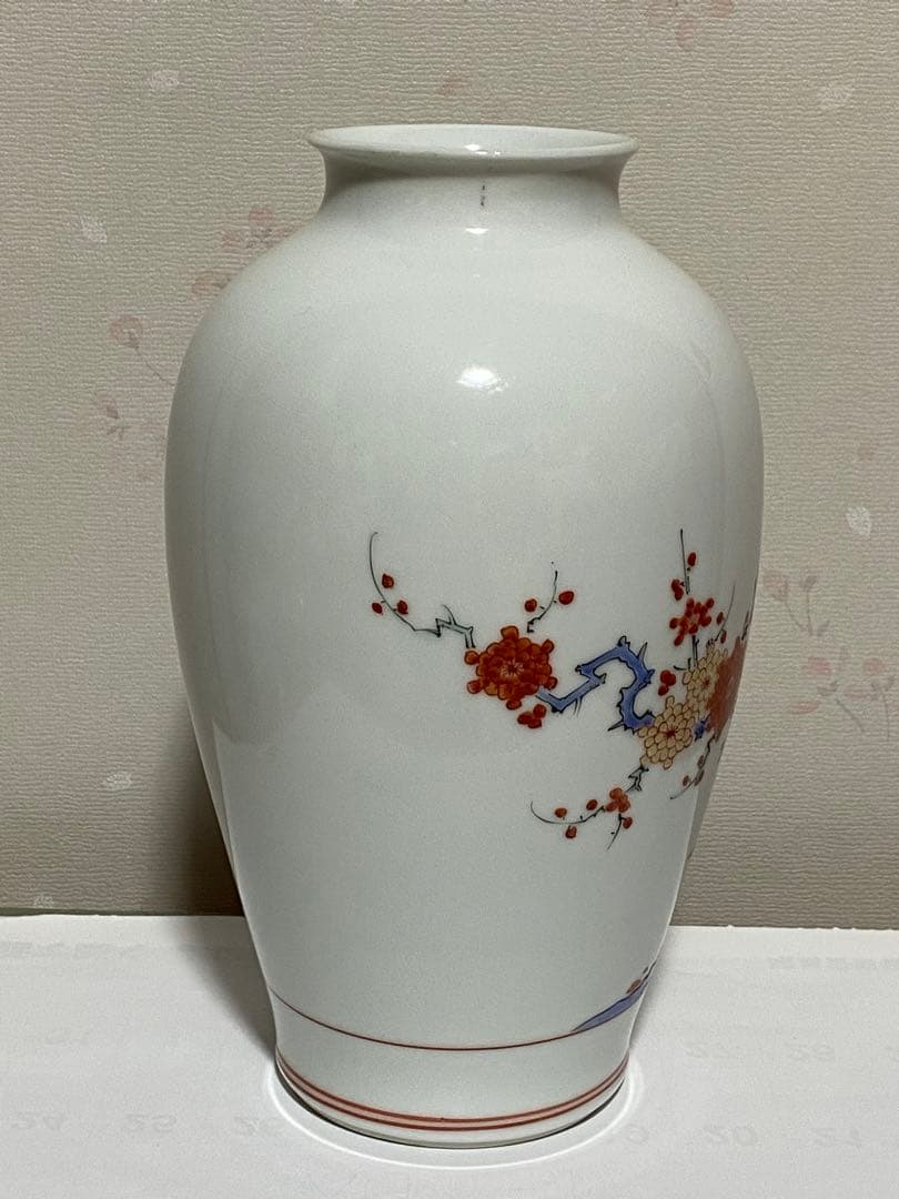 ♢染付 花鳥紋様 色絵磁器 花瓶 十二代 十三代 酒井田