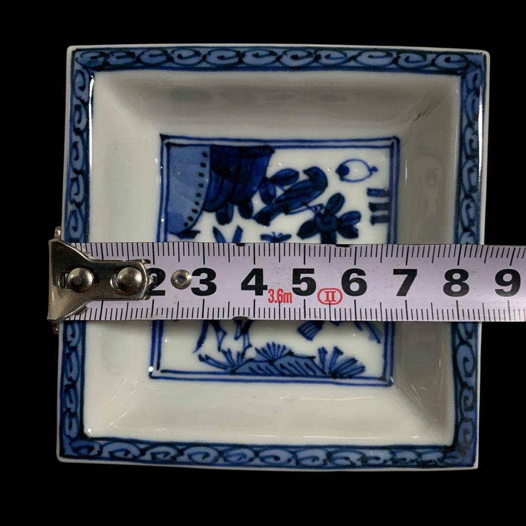 永楽善五郎 染付鹿猿四方皿 小皿 角皿 五客 永楽妙