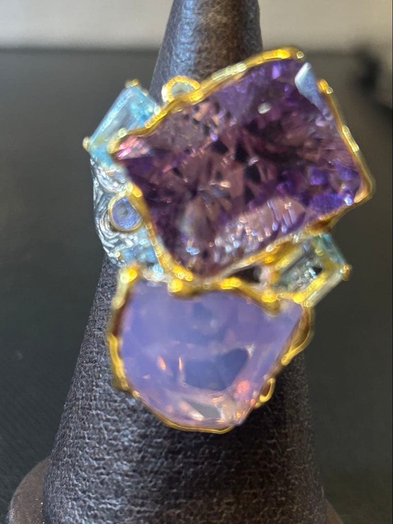 コスメラルダ❣️お取り置き アメシスト&ラベンダークオーツリング