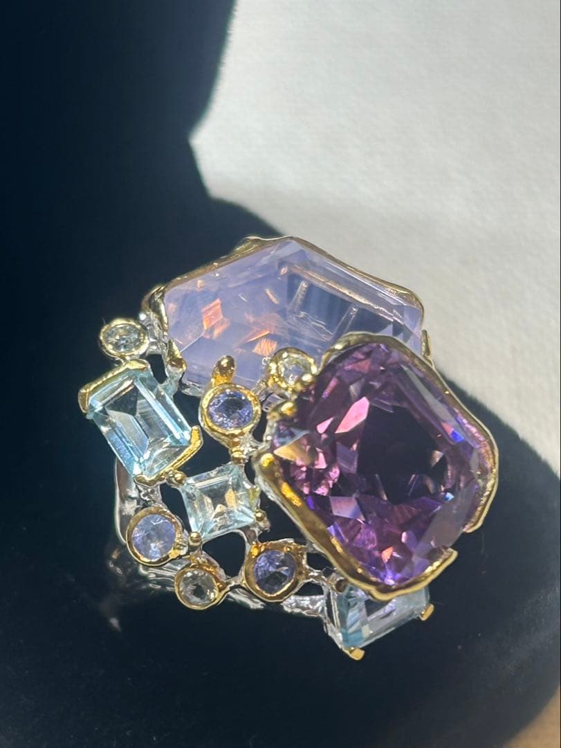 コスメラルダ❣️お取り置き アメシスト&ラベンダークオーツリング