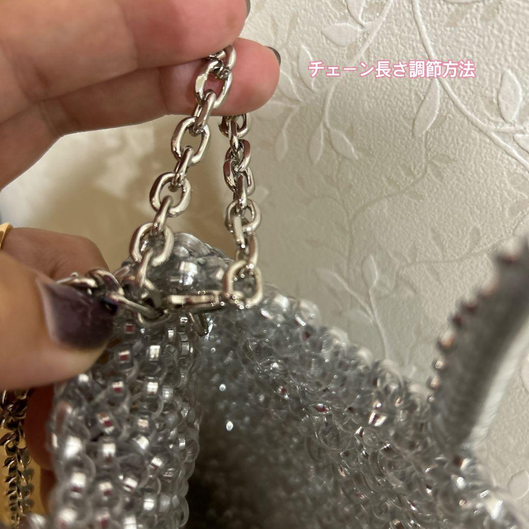 ビーズ バッグ 25×20cm ワイヤーバッグ ミディアム アンテプリマ風