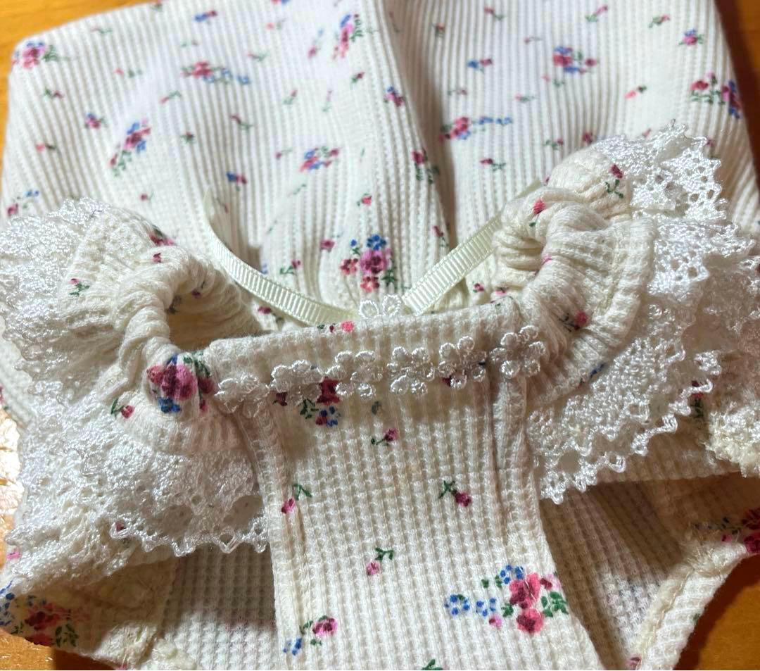 ハンドメイド犬服ワッフルニットのキャミ色違い3色お袖2段レース