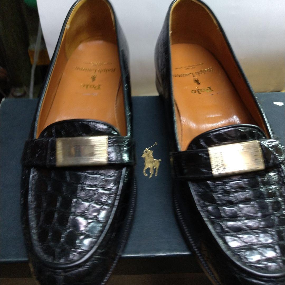 Polo Ralph Lauren ブラックローファー クロコダイル