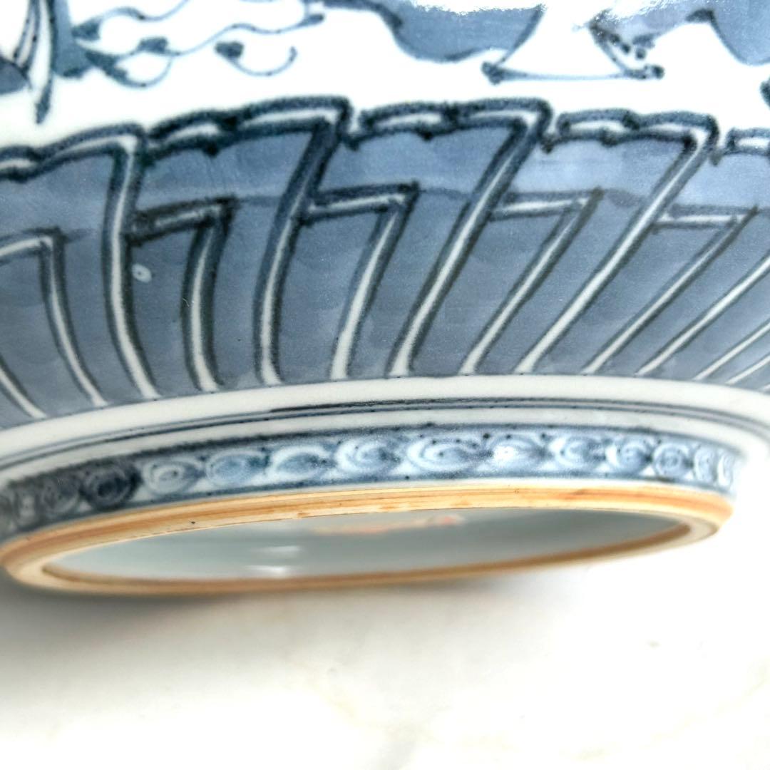 清水焼 京焼 瑞昭窯 名匠 二代目 大野瑞昭作 染付け 深鉢