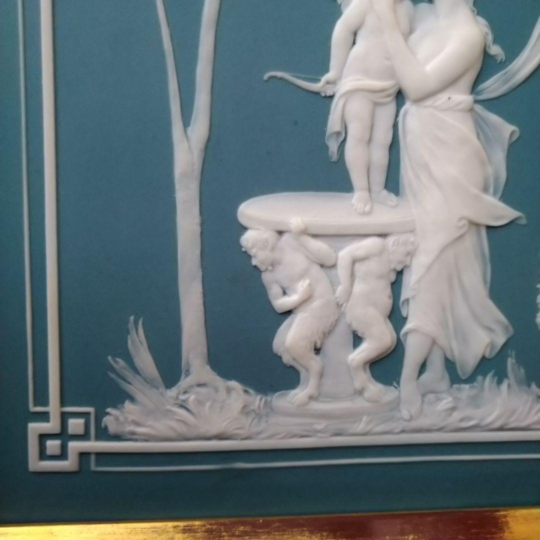 メトラッハ(METTLACH)額装陶板画パテシュールパテ『ニンフとキューピッド』