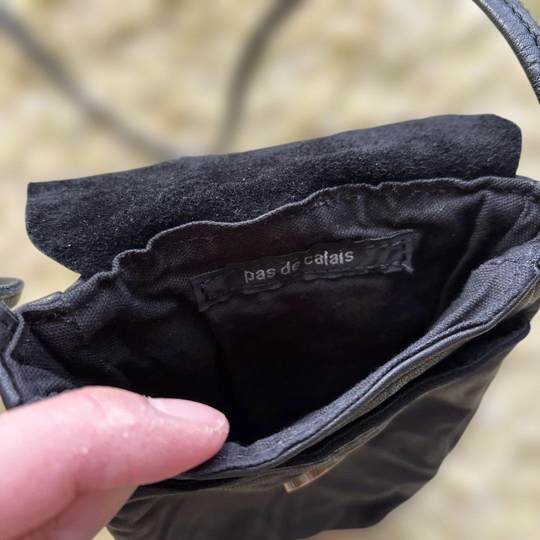 【pas de calais】牛革レザーポーチ✴︎黒