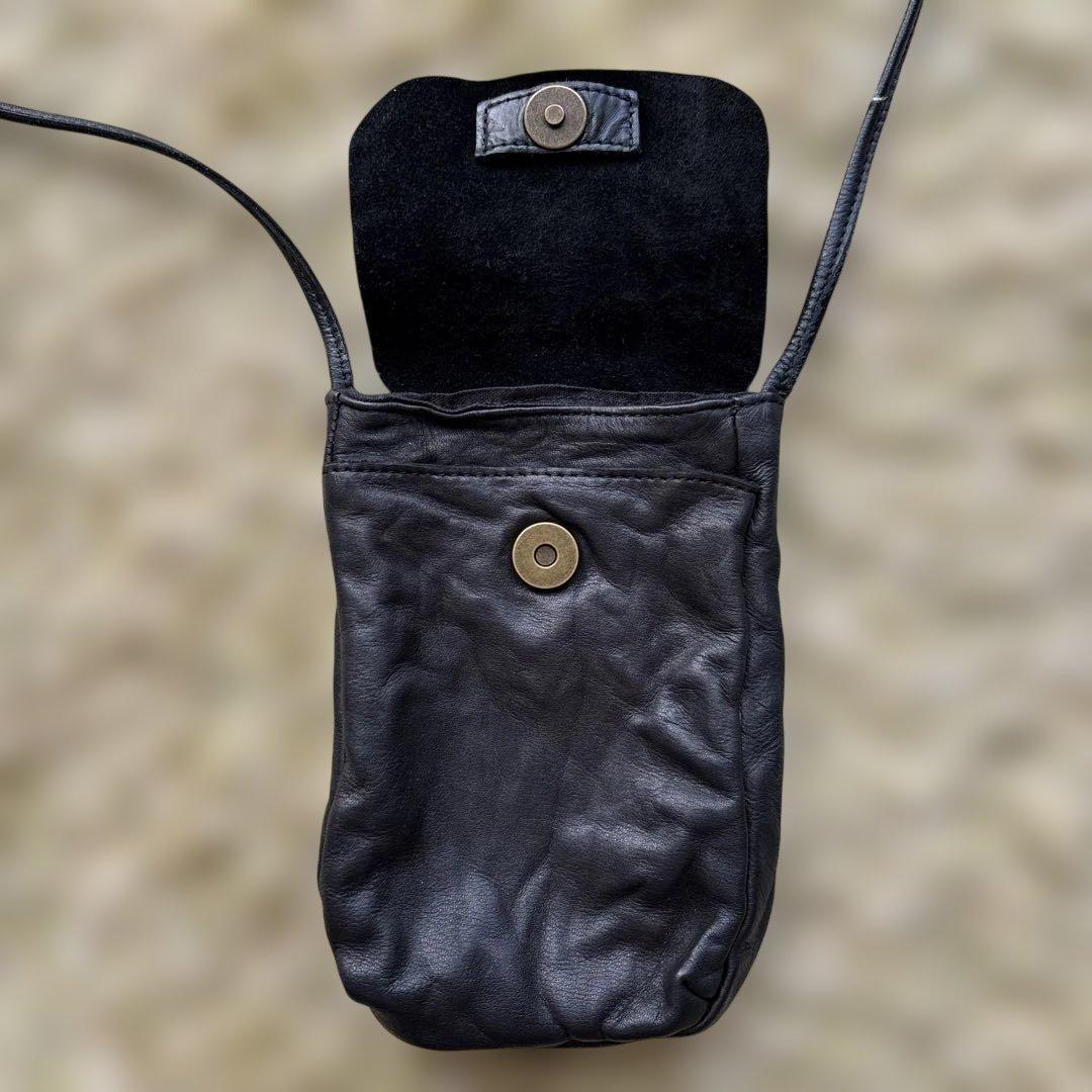 【pas de calais】牛革レザーポーチ✴︎黒