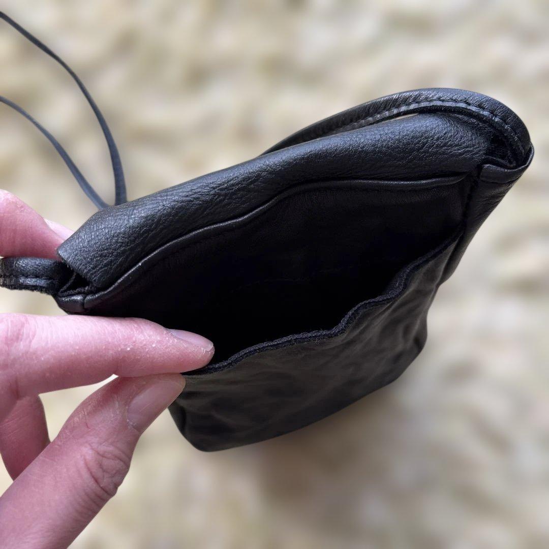 【pas de calais】牛革レザーポーチ✴︎黒