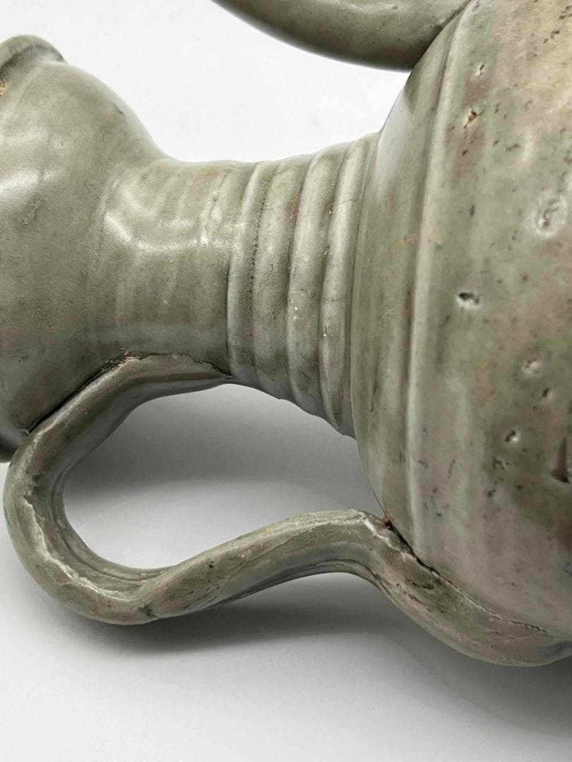 北宋時代 青磁弦紋水注 越州窯 水滴 水指 水差し 茶道具(C-