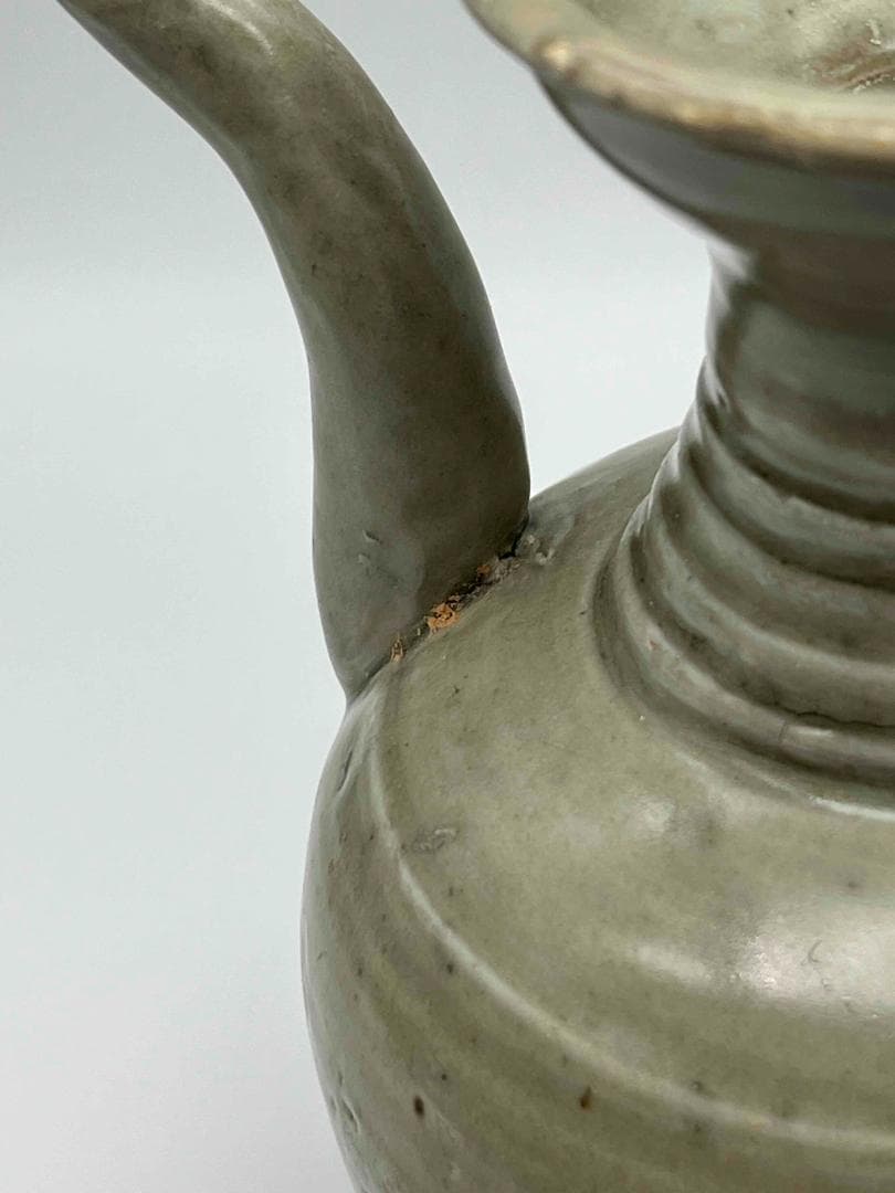 北宋時代 青磁弦紋水注 越州窯 水滴 水指 水差し 茶道具(C-