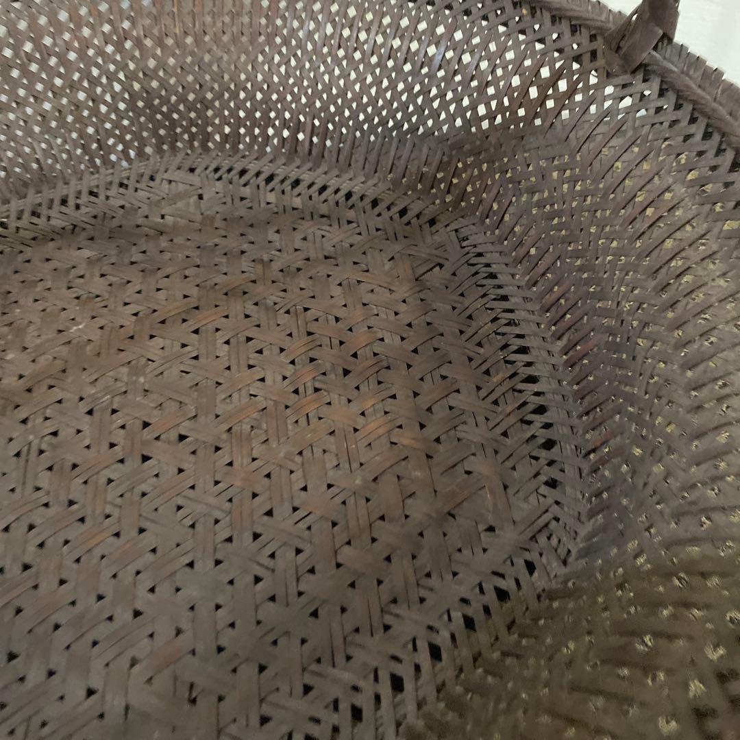 骨董 大きな竹籠 花籠 竹花入 エコメルカリ便指定して下さい