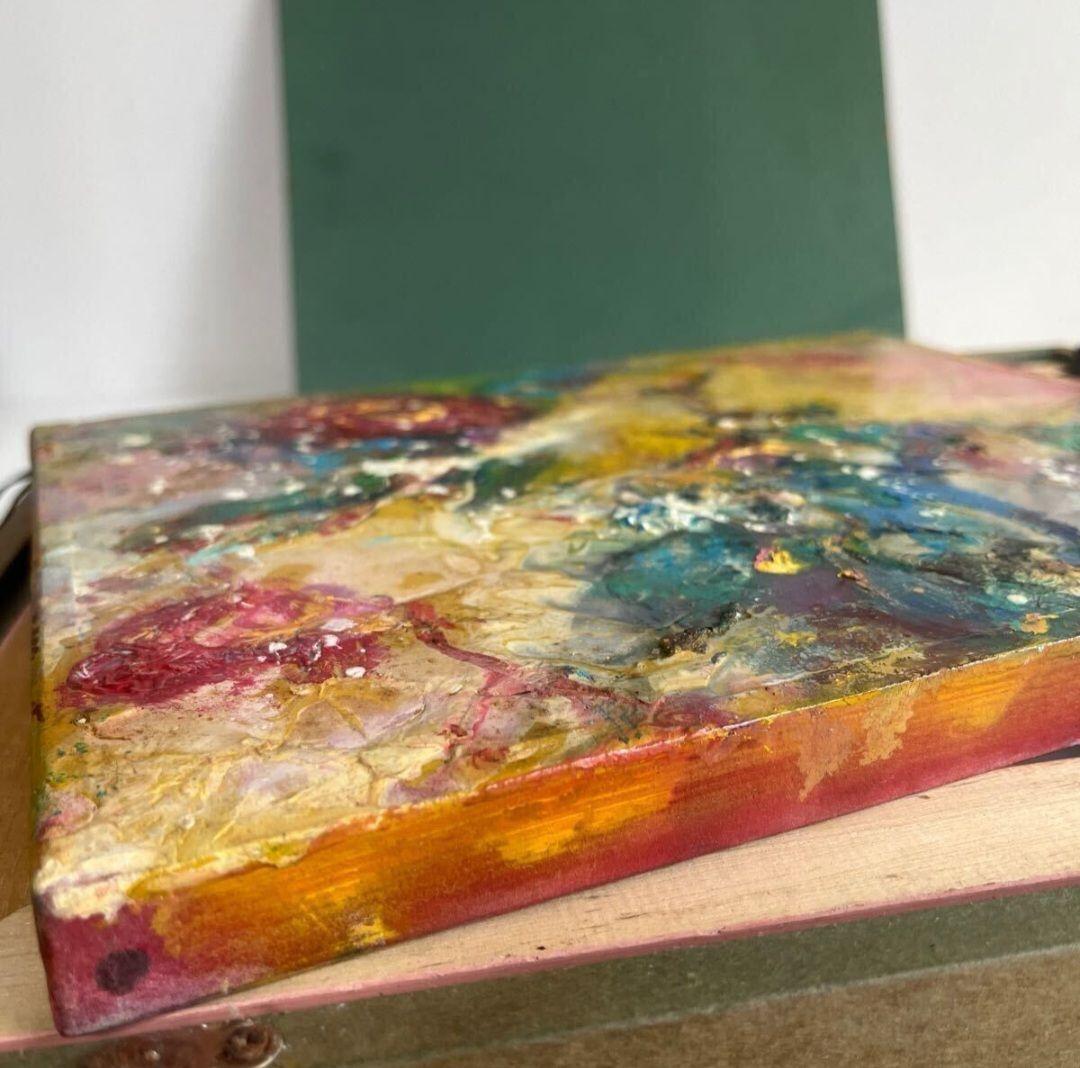 杉本ひろみ とりと華 国際現代美術家協会理事 1990真作 抽象画 - メルカリ