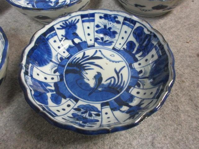 成化年製古伊万里染付芙蓉手花柄なます皿 7枚 [B22690] - メルカリ