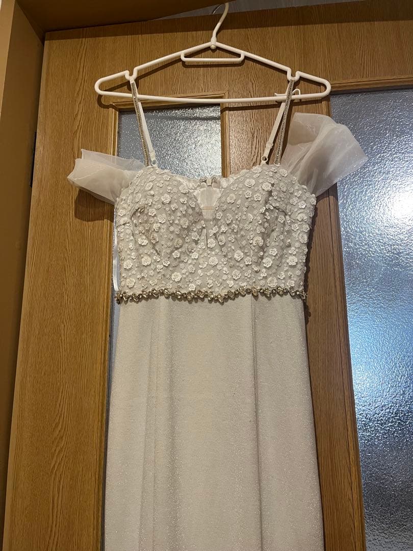 オフショルスパンコールグリッターロングドレス/キャバドレス