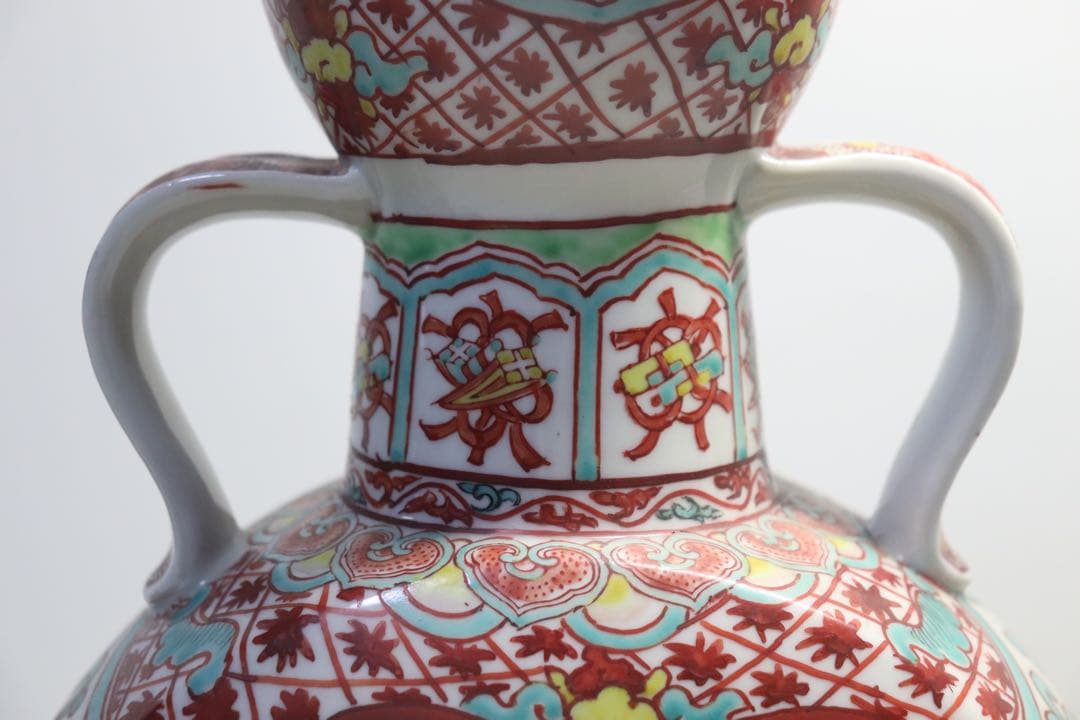 時代 九谷焼瓢箪扁瓶 万暦九谷 送料込み0503