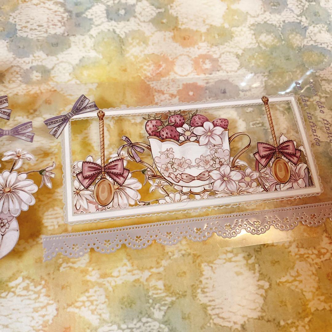 海外マスキングテープ巻売り中古 ダーク系⑨ 装飾マステ 水晶petテープ