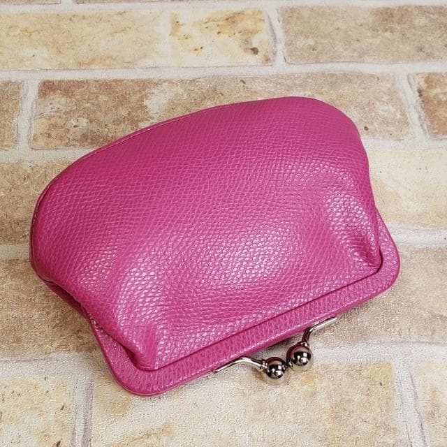 美品 コーチ COACH ☆ リボン レザー ケース がま口 ピンク