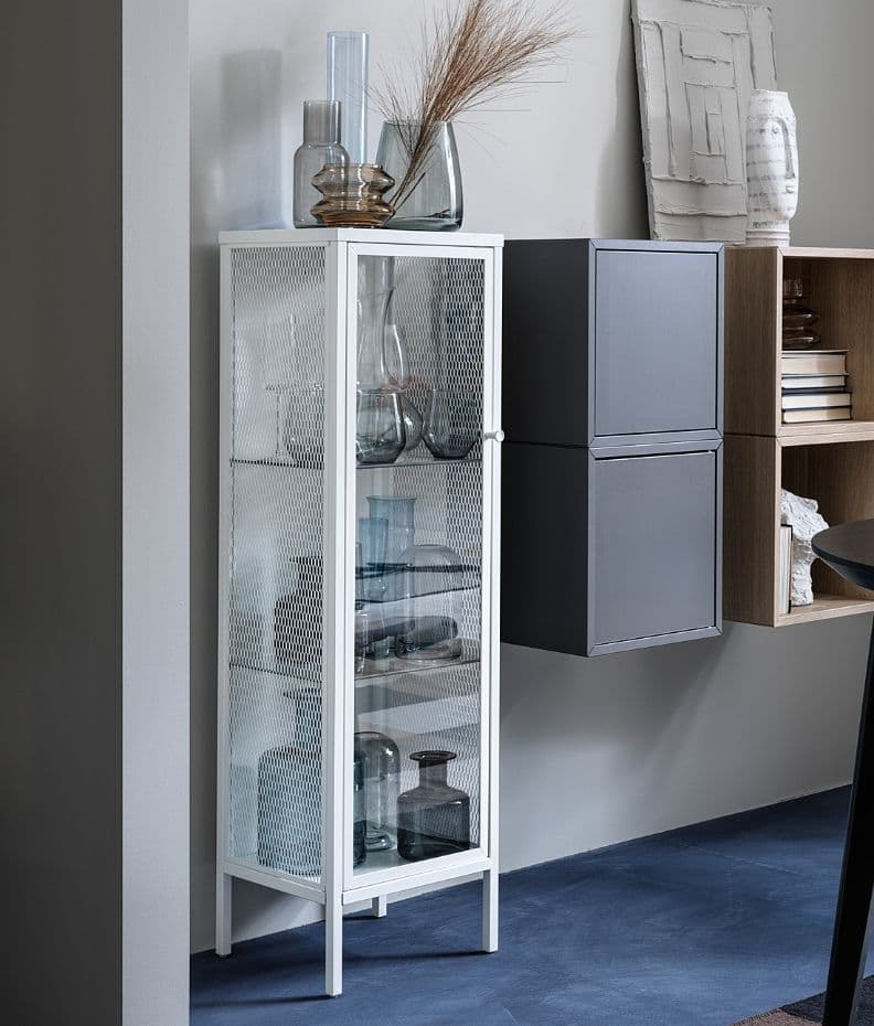 IKEA/イケア ガラス扉キャビネット34x30x116 cm ホワイト - メルカリ