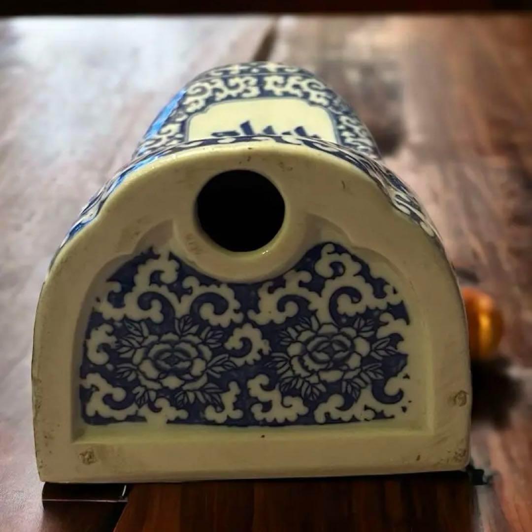 古伊万里 陶枕 陶磁器 枕型置物 染付け 藍色 珍品 骨董 アンティーク