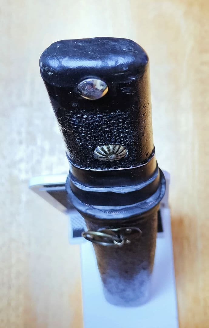 残欠使用鍔付短刀 アンティーク仕上げブラック＆グリーン（登録不要合法品）