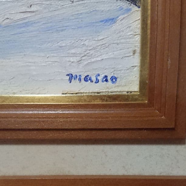 お買い得‼️絵画 名品 高橋正雄 「雪の白川郷」油彩肉筆