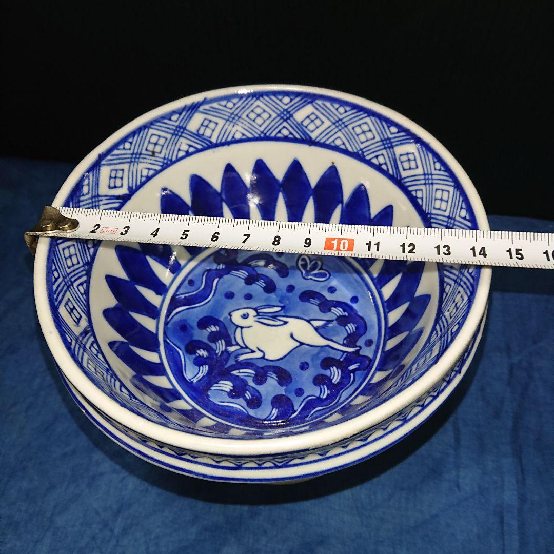 古伊万里高台鉢、染付