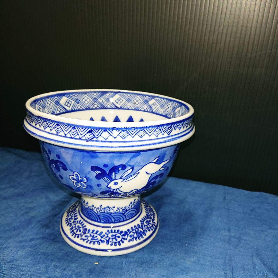 古伊万里高台鉢、染付