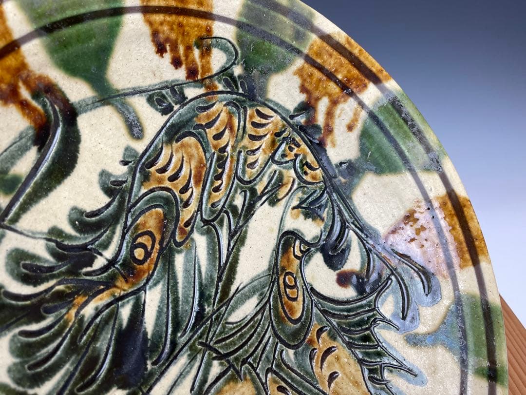 断*離様 【和食器】壺屋焼　相馬正和　魚文飾皿　共箱　大鉢