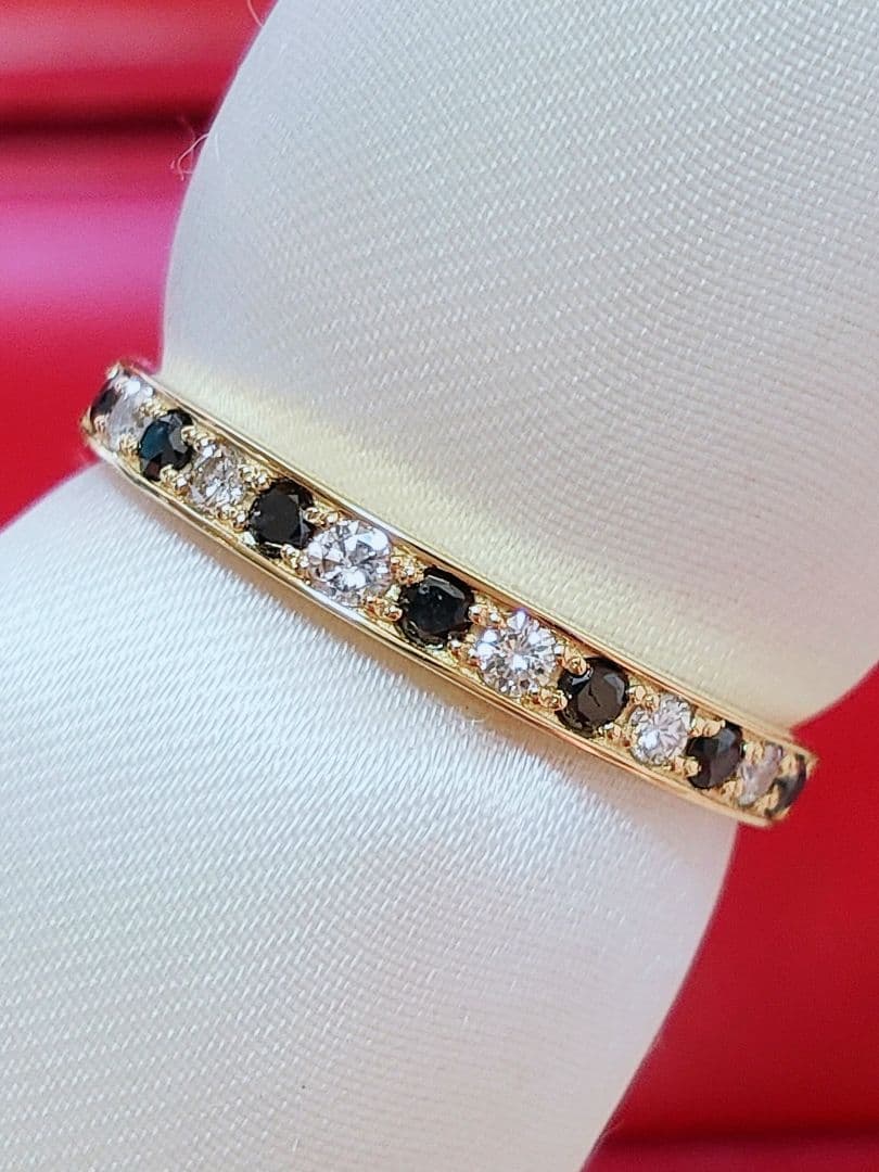 新作 未使用品 k18 天然ダイヤモンド ブラックダイヤモンド リング