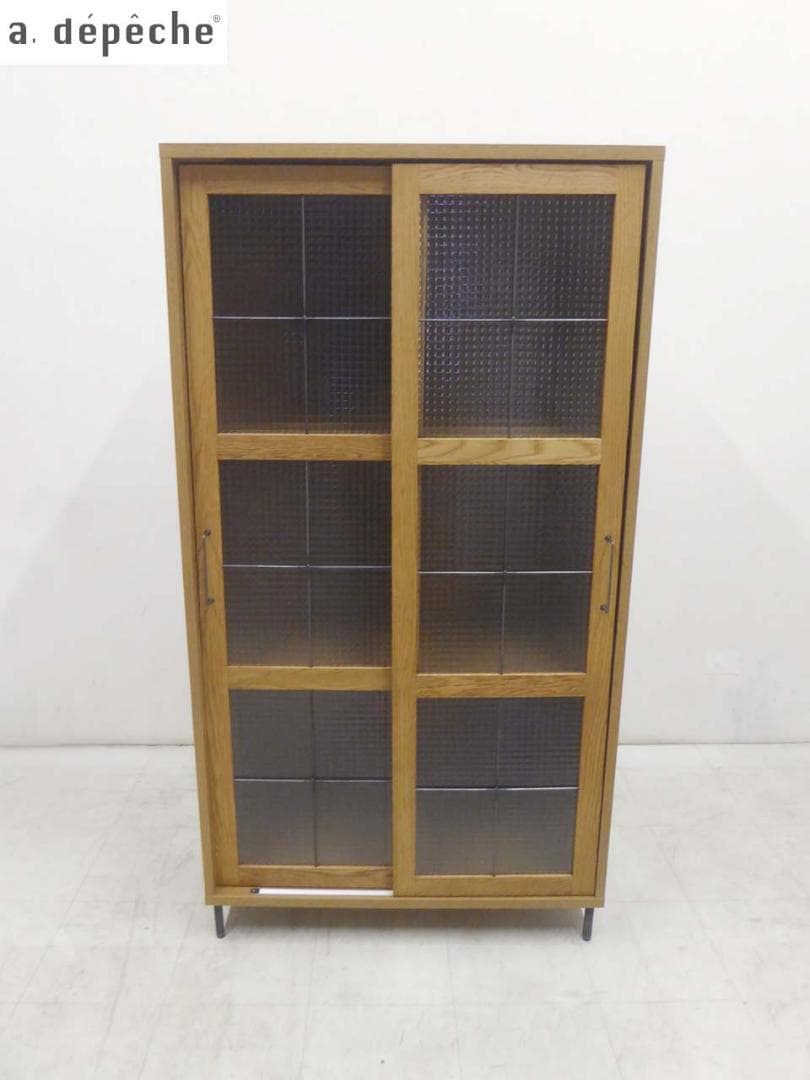 ■adepeche アデペシュ■カデル スライドガラスキャビネット 収納 食器棚 送料無料】カデル スライドガラスキャビネット ロー - a.depeche