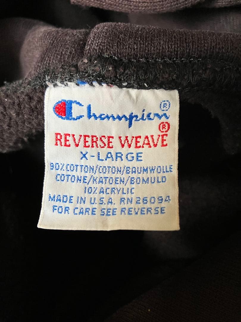 【めるめるえ】90s Championリバースウィーブ 黒 XL USA製