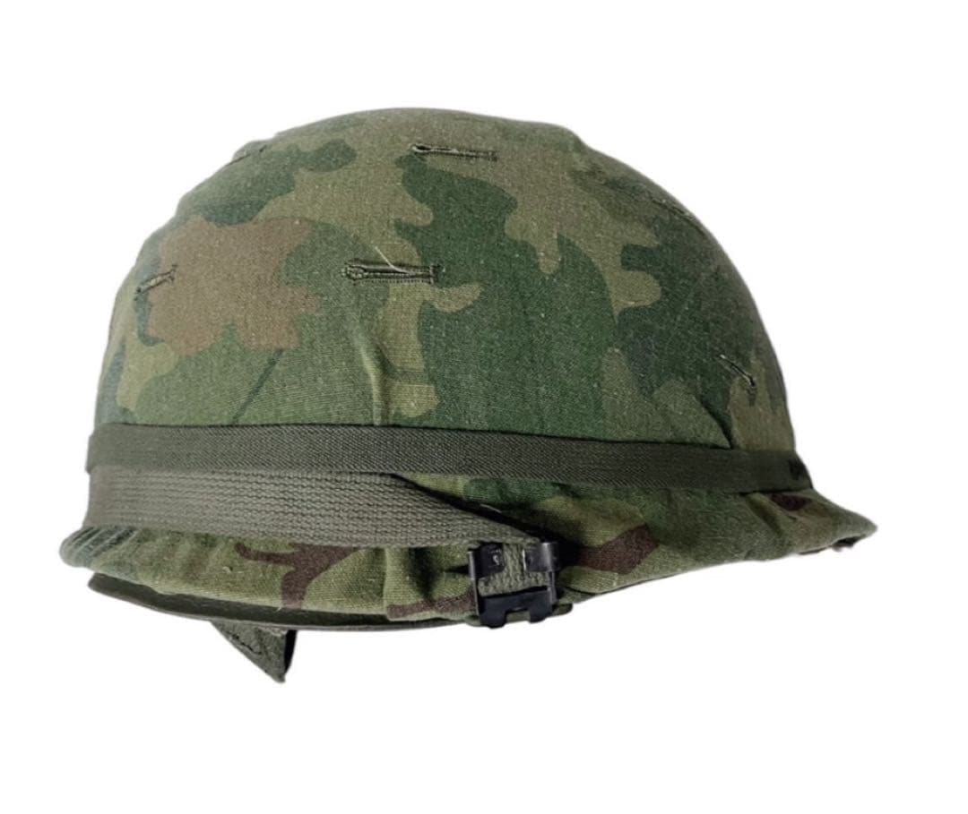 米軍ベトナム戦争M1後期型スチールポットヘルメットミッチェルカバー付