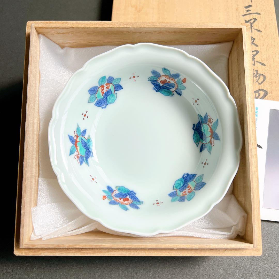 人間国宝　14代目　今泉今右衛門　錦果物皿　有田焼　木箱入り
