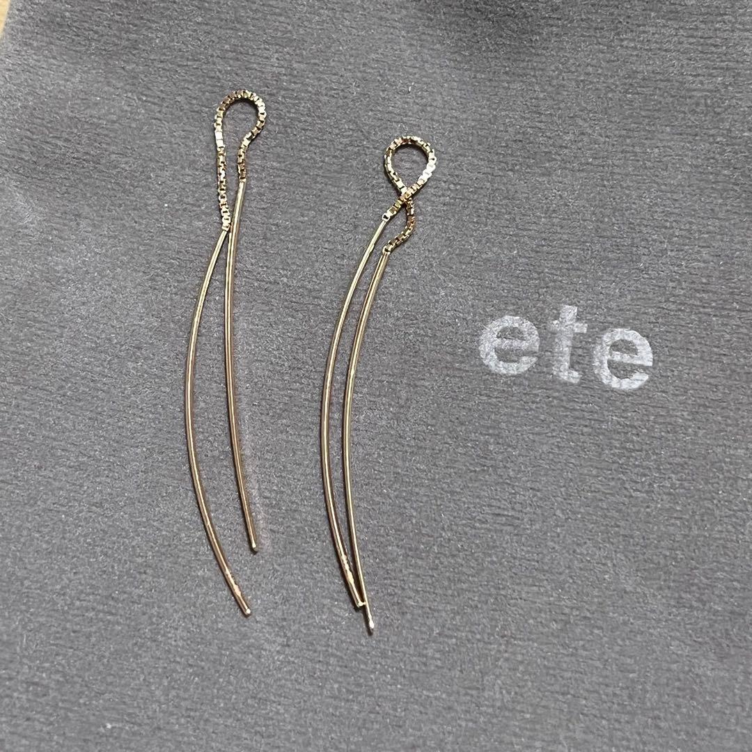 ete ピアス k10 アメリカンピアス ピンクゴールド レディース
